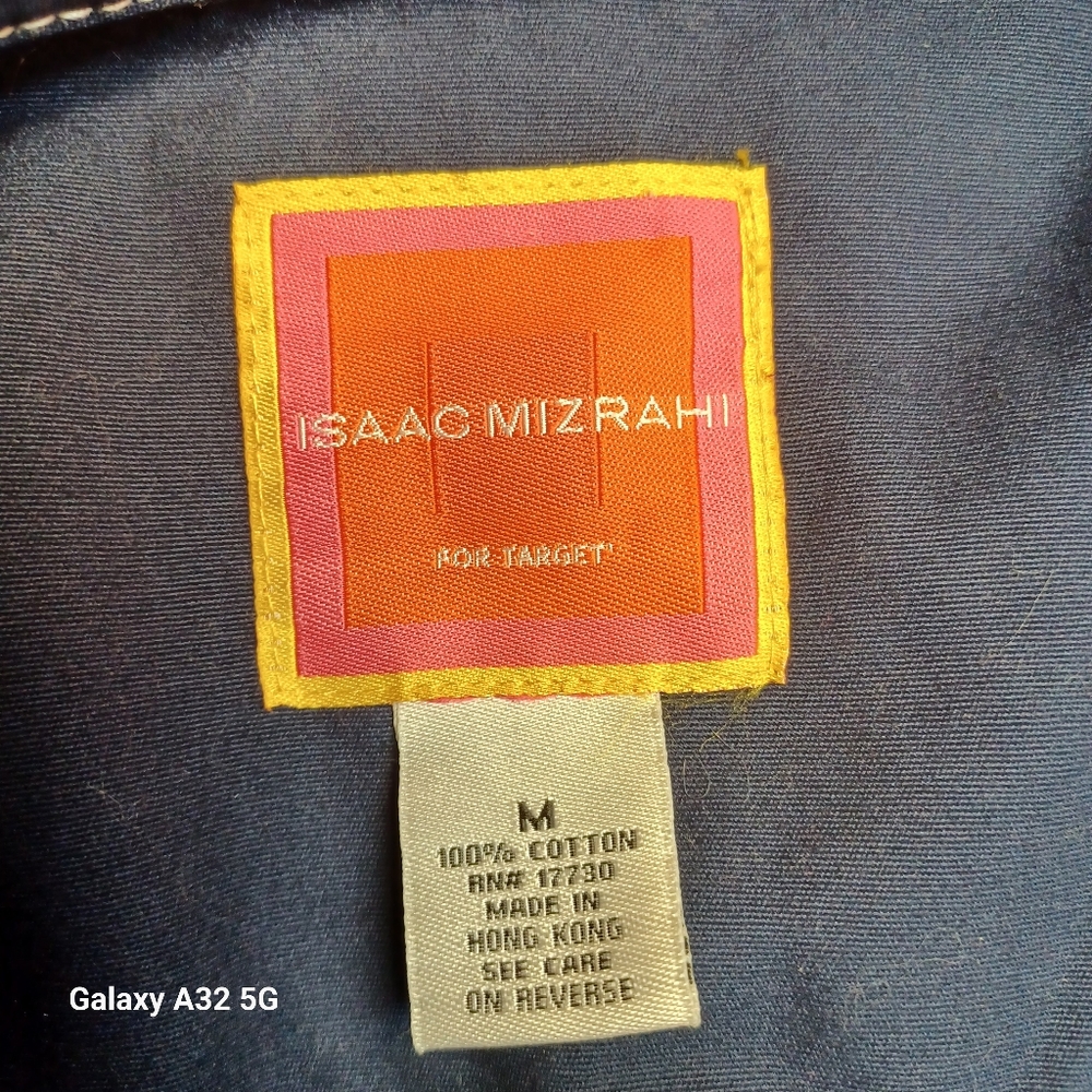 Isaac Mizrahi Women Size M Dark Blue Blazer Jackets with Contrast Stitching - Picture 2 of 12